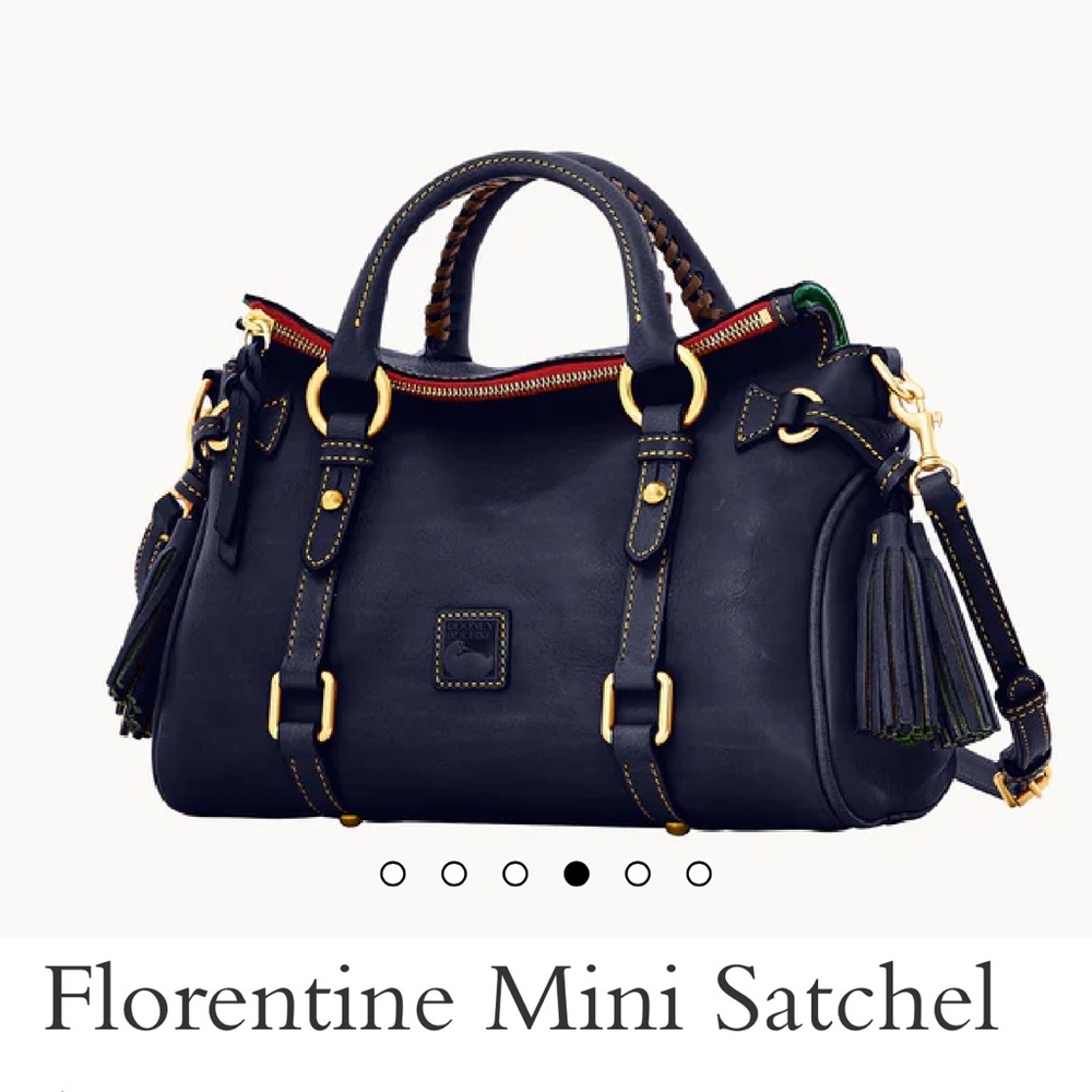 Dooney & Bourke Navy Blue Florentine Satchel (Mini) - Picture 2 of 16
